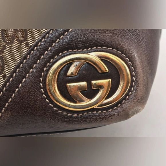 Authentic GUCCI Britt Tote Bag GG Canvas Leather - Picture 6 of 16